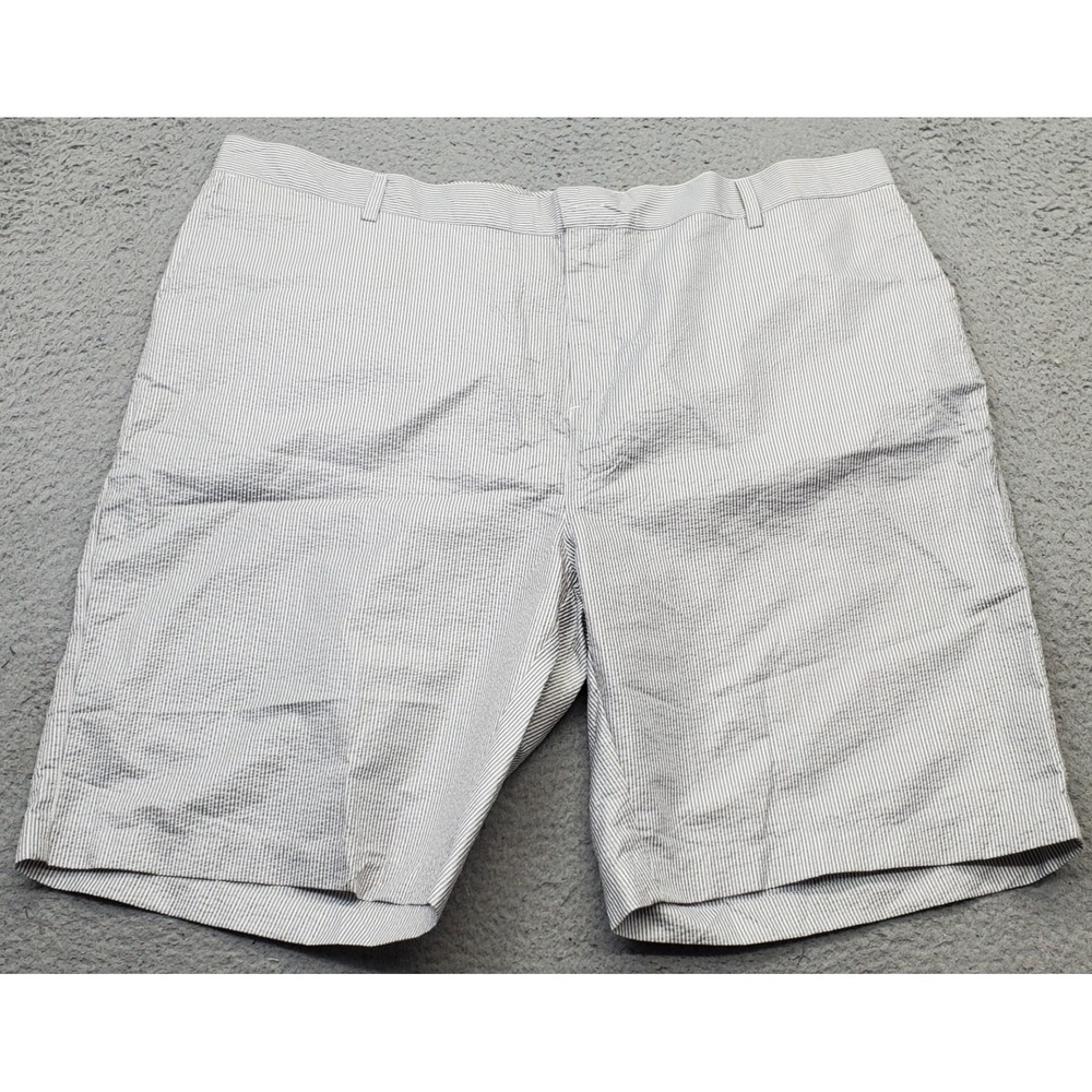 Three Sixty Six Travel Chino Shorts Mens 44 Multi Striped Lightweight Flat Front